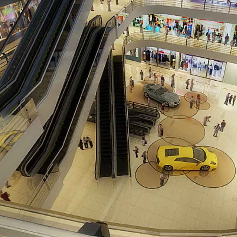 3d interior still render from a icon shopping mall, hyderabad, india